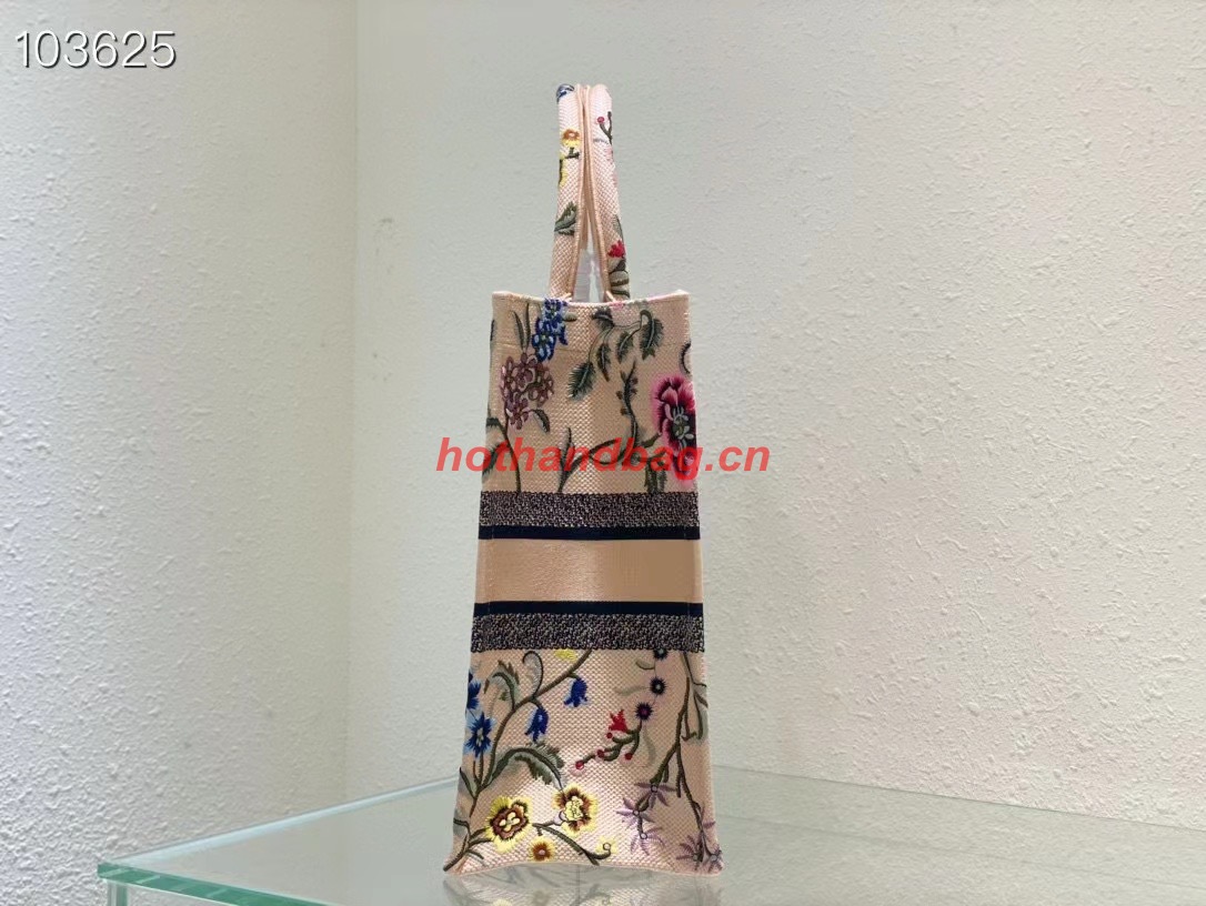 LARGE DIOR BOOK TOTE Natural Multicolor Raffia Embroidered with Dior Petites Fleurs M1286ZEA