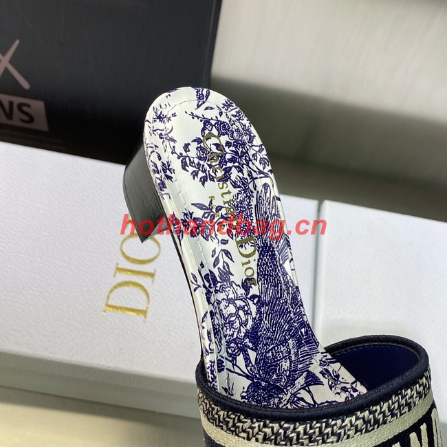 Dior DWAY HEELED SLIDE Embroidered Cotton 93278-6