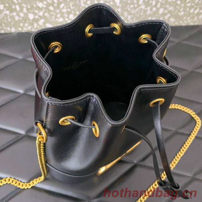 VALENTINO VLOGO SIGNATURE Lambskin Mini Bucket Bag FI16 black