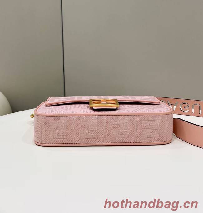 Fendi Baguette canvas bag with FF embroidery 8BR600 pink