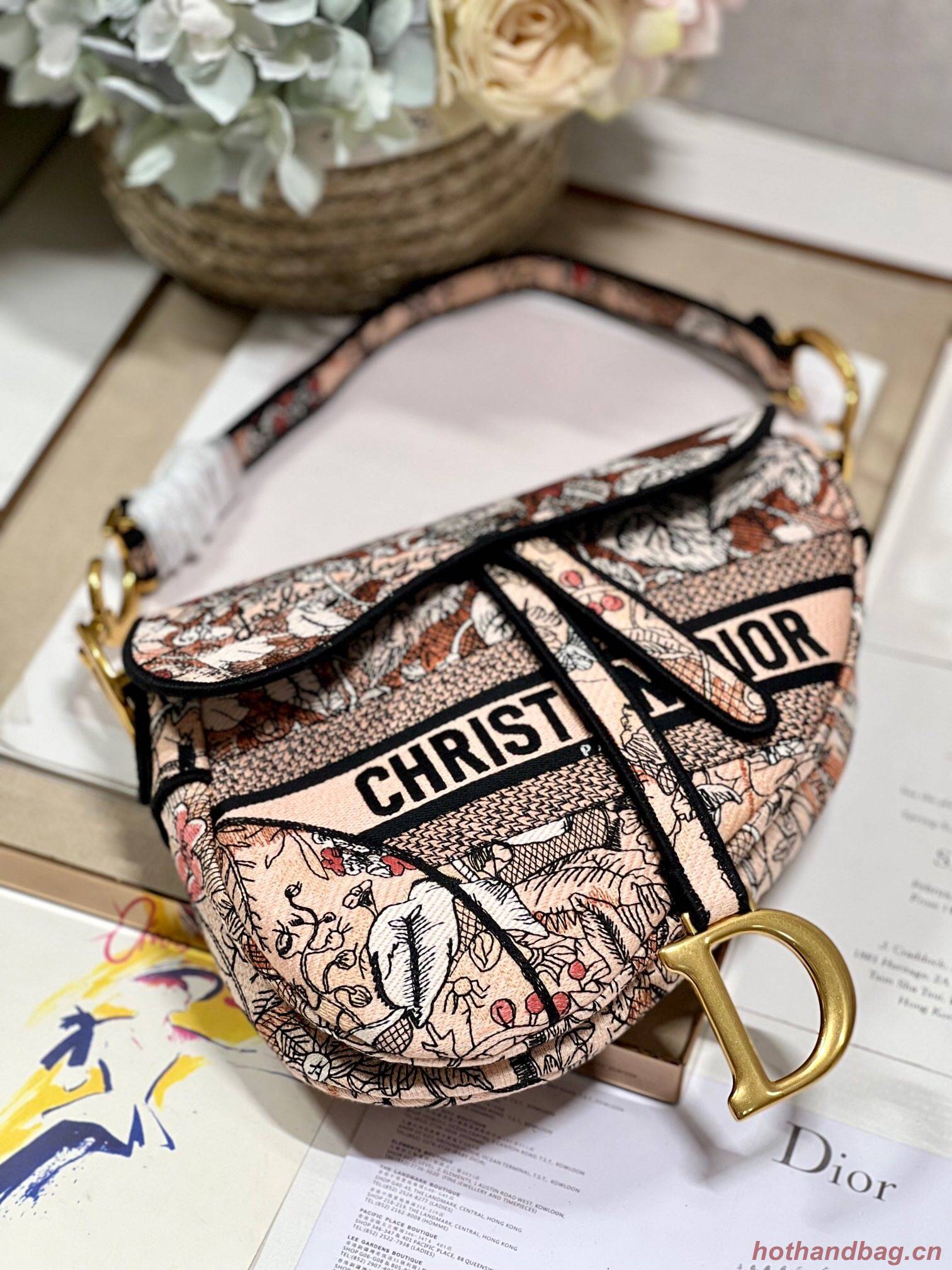 DIOR SADDLE BAG Multicolor Embroidery M0446CE