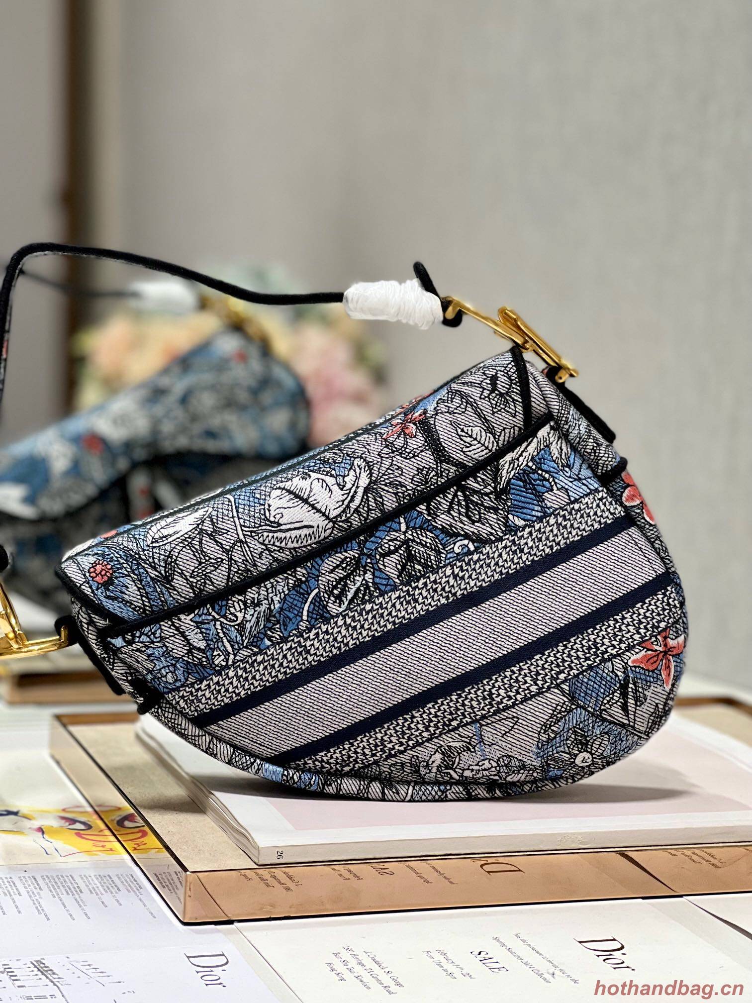 DIOR SADDLE BAG Multicolor Embroidery M0446CE blue