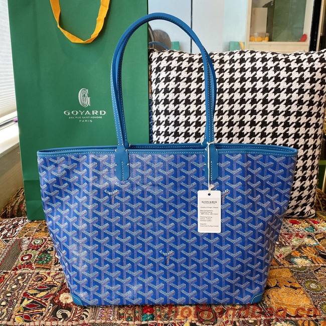 Goyard Calfskin Leather Tote Bag 20217 blue