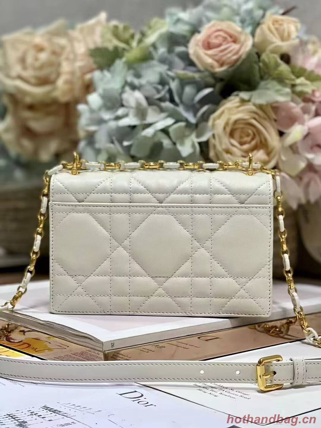 Dior MISS CARO MINI BAG Macrocannage Lambskin S5169UD Latte