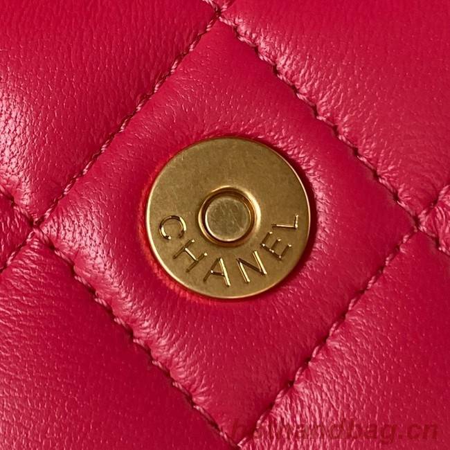 Chanel MINI FLAP BAG WITH TOP HANDLE AP3385 red