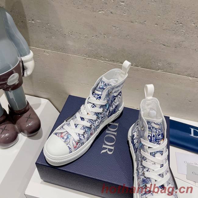 WALK N DIOR HIGH-TOP PLATFORM SNEAKER Dior Oblique Embroidered Cotton 93515-4