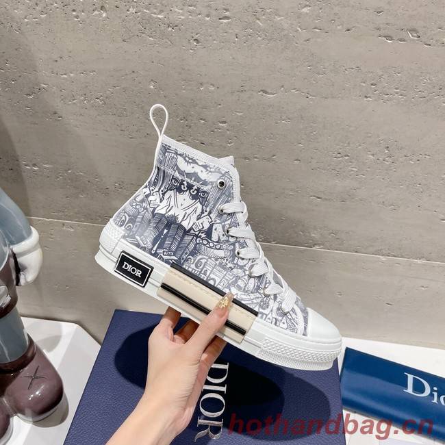 WALK N DIOR HIGH-TOP PLATFORM SNEAKER Dior Oblique Embroidered Cotton 93515-6