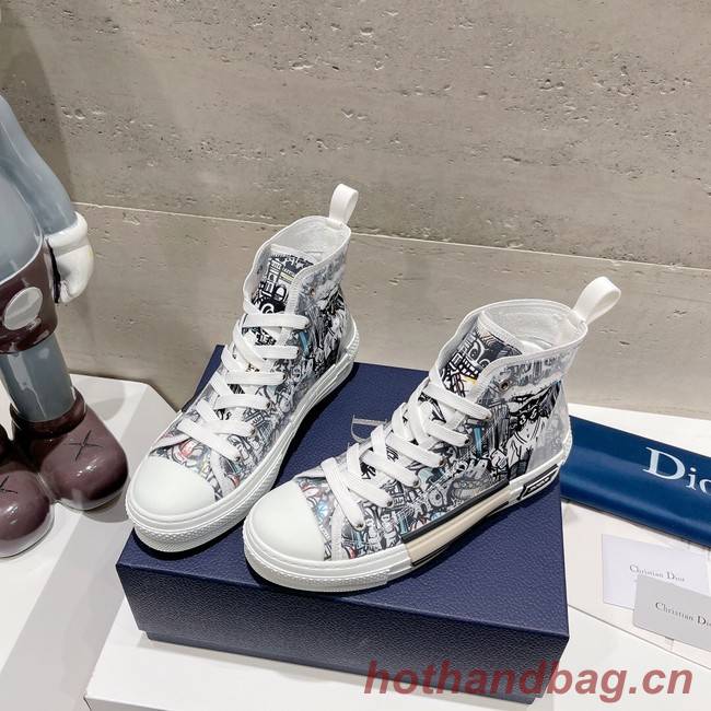 WALK N DIOR HIGH-TOP PLATFORM SNEAKER Dior Oblique Embroidered Cotton 93515-7