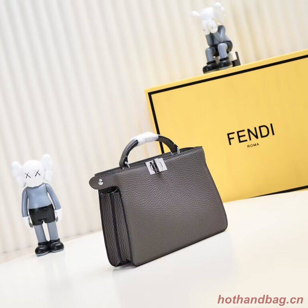 Fendi Peekaboo ISeeU XCross Small Original Leather Bag 2317 Dark Gray