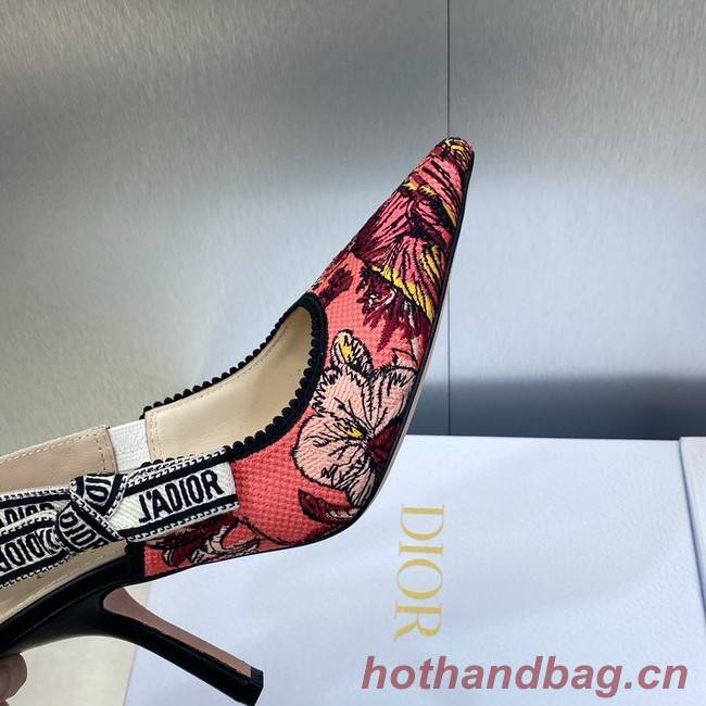 JADIOR SLINGBACK PUMP Embroidered Cotton 93526-1