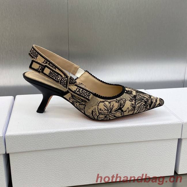 JADIOR SLINGBACK PUMP Embroidered Cotton 93527-5