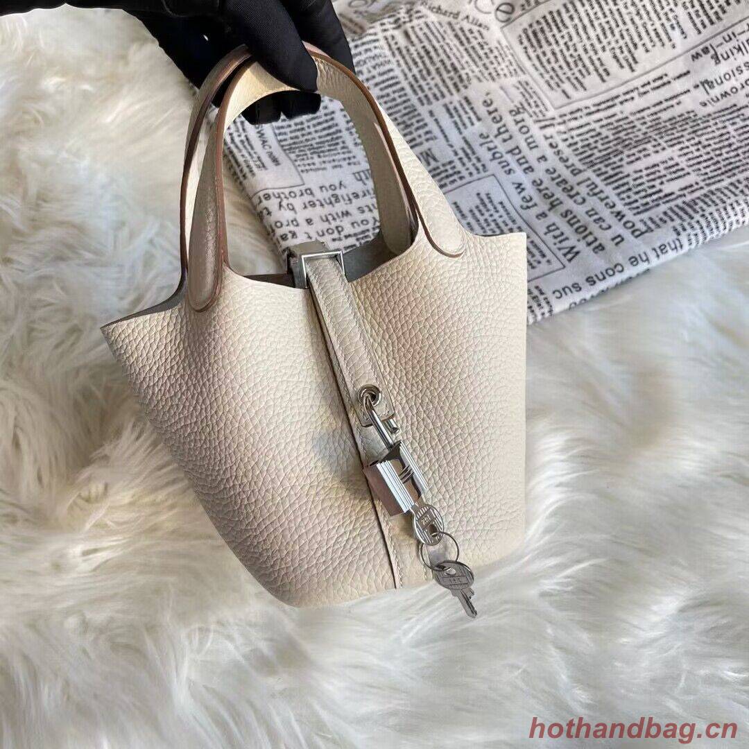 Hermes Mini Picotin 14 Lock Bags Original Togo Leather PL5302 Cream