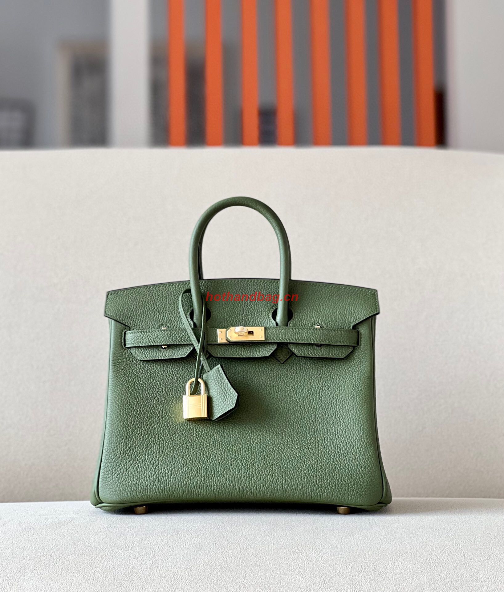 Hermes Birkin 25CM Bag Original Togo Leather 17888 Green