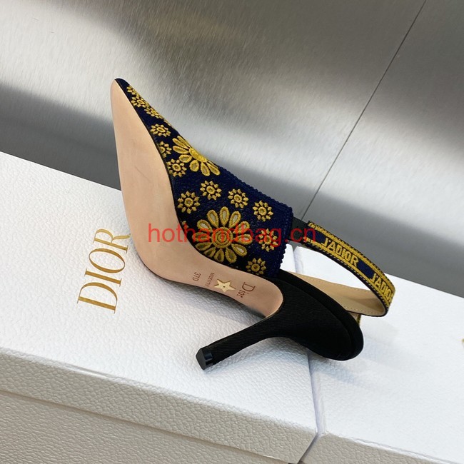 JADIOR SLINGBACK PUMP Embroidered Cotton 93547-1