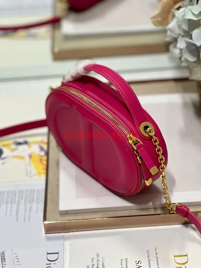 CD SIGNATURE OVAL CAMERA BAG Rani Pink Calfskin with Embossed CD Signature S2201UMFV