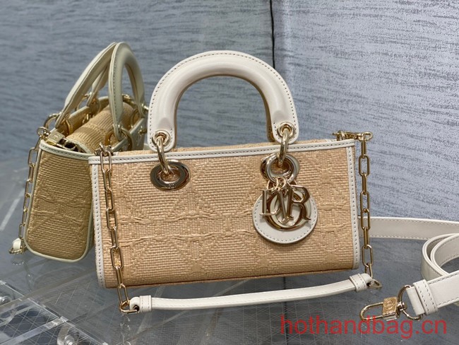 Dior SMALL LADY D-JOY BAG Natural Cannage Raffia M0613OW