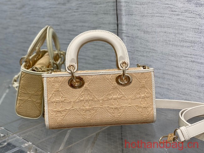 Dior SMALL LADY D-JOY BAG Natural Cannage Raffia M0613OW