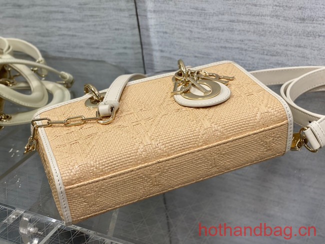 Dior SMALL LADY D-JOY BAG Natural Cannage Raffia M0613OW