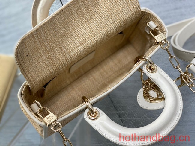 Dior SMALL LADY D-JOY BAG Natural Cannage Raffia M0613OW