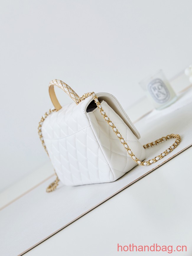 Chanel SMALL FLAP BAG WITH TOP HANDLE AS4232 white