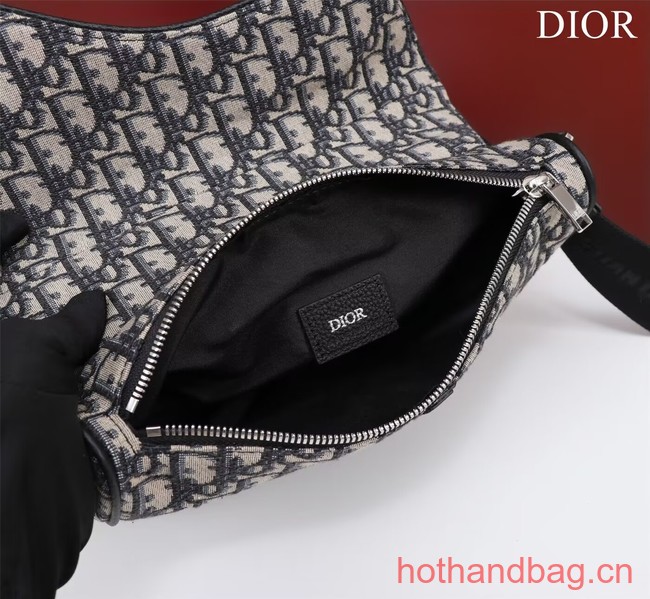 Dior Essentials SADDLE BAG Beige and Black Dior Oblique Jacquard 1ADPO093