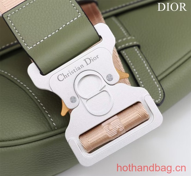 Dior Essentials SADDLE BAG Grained Calfskin 1ADPO093f-1 green