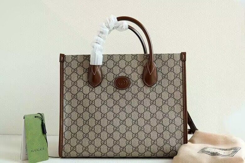 Gucci Small tote with Interlocking G 659983 Brown