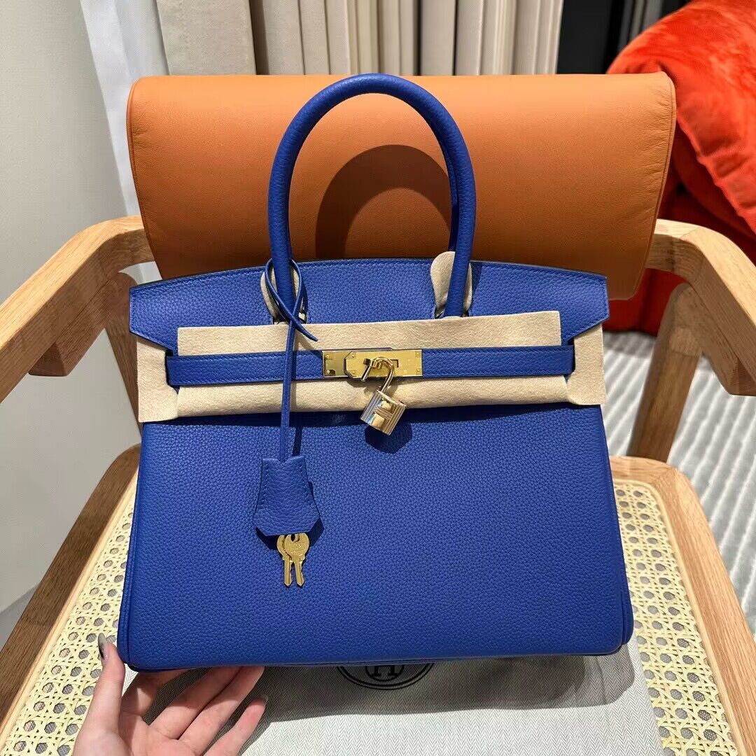 Hermes Bikin 30CM Original Togo Leather HB30O Blue