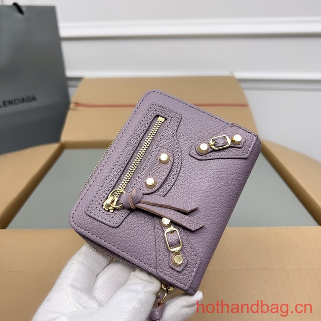 Balenciaga WOMENS LE CAGOLE MINI WALLET 71523 Light purple