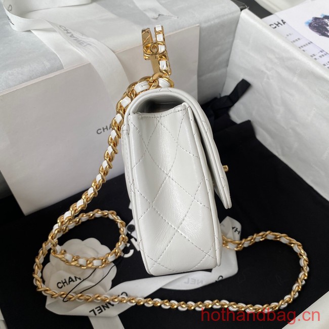 Chanel SMALL FLAP BAG WITH TOP HANDLE AS4306 white