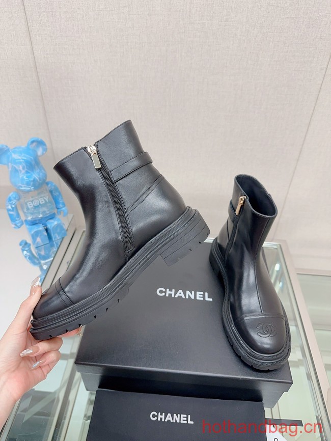 Chanel LEATHER ANKLE BOOT 93706-2