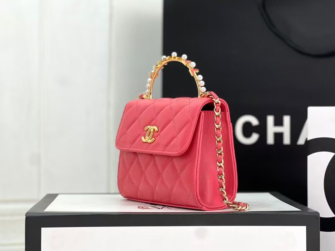 CHANEL 22B Kelly Pearl Top Handle Bag AP3513 Rose