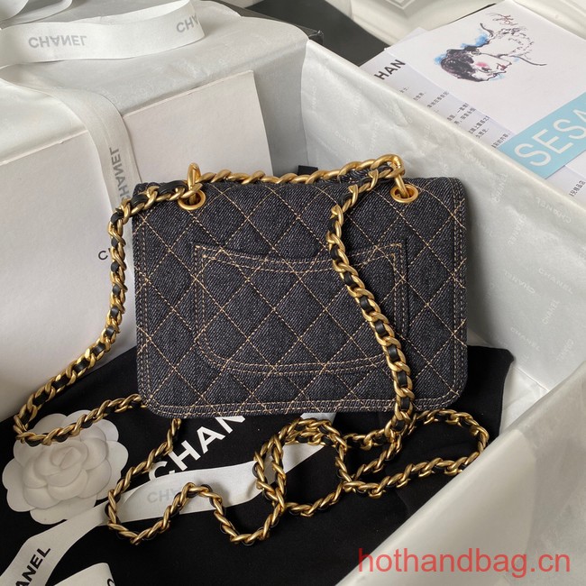 Chanel SMALL FLAP BAG Denim AS4051 Royal Blue