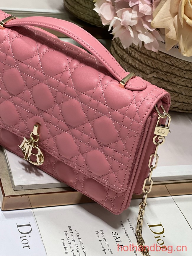 MISS DIOR TOP HANDLE BAG Melocoton Pink Cannage Lambskin M0997ON