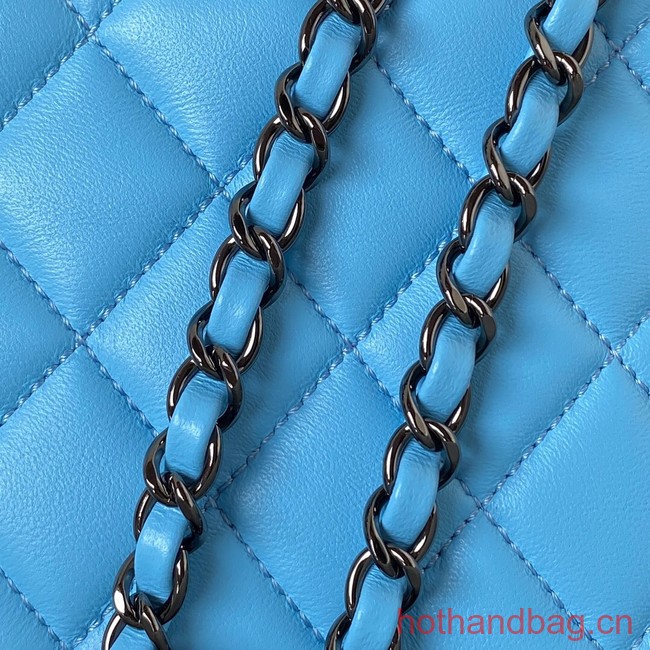 CHANEL STAR HANDBAG AS4579 & Guns-Tone Metal blue