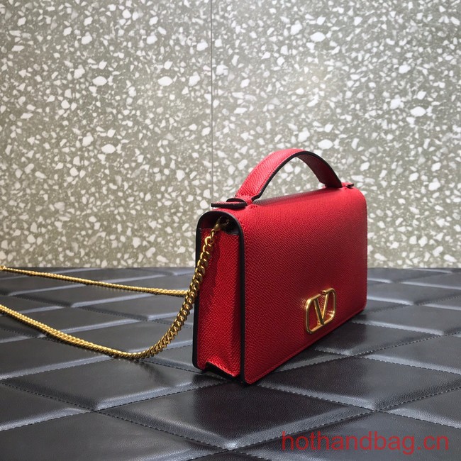 VALENTINO grain calfskin leather bag 0688 red