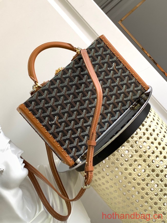 Goyard Calfskin Leather Tote Bag 20301 black&brown