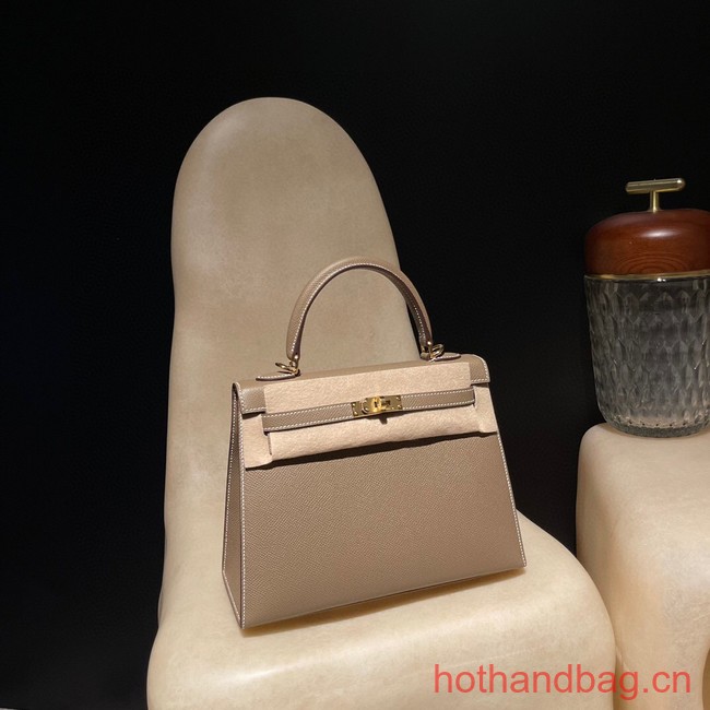 Hermes original Kelly Epsom Leather KL25 gray