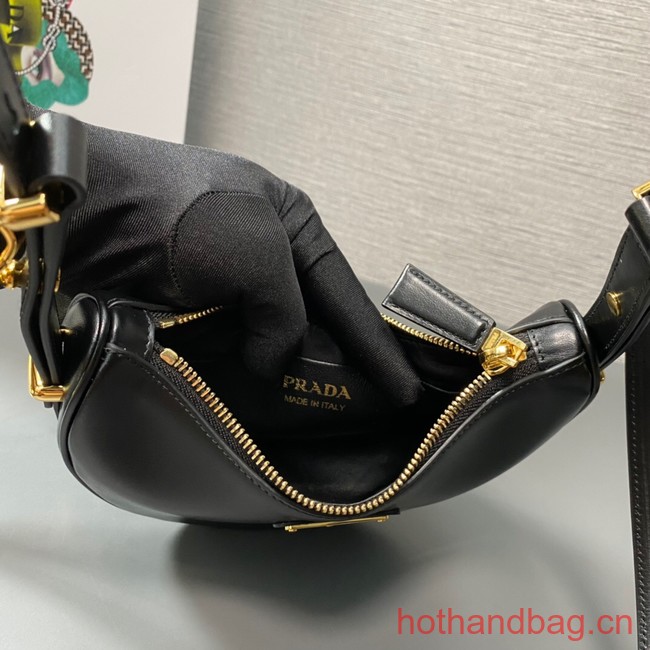 Prada leather shoulder bag 1BC199 black