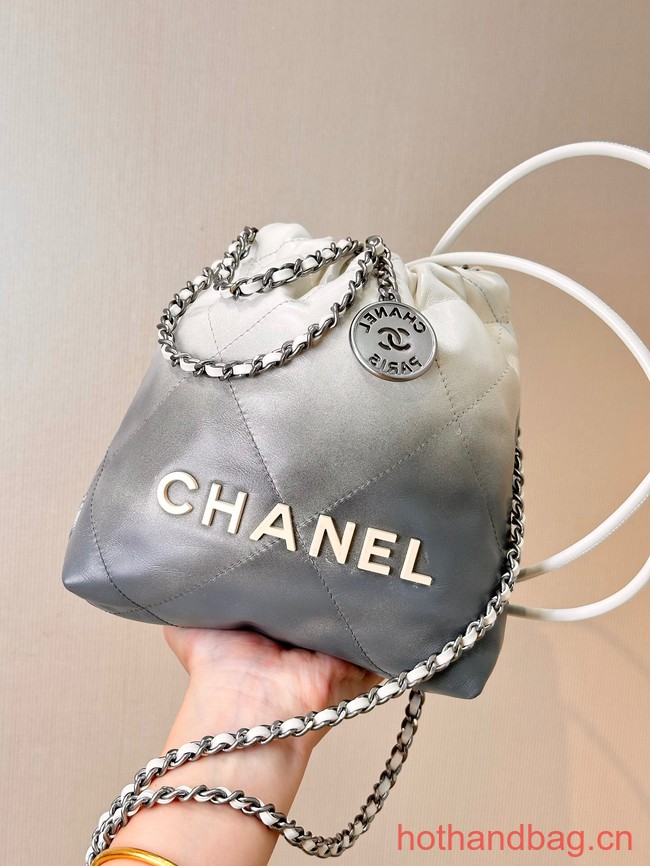 CHANEL 22 MINI HANDBAG AS3980 White & Silver