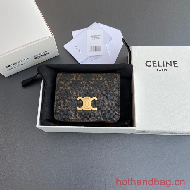 Celine TRIOMPHE COMPACT WALLET IN TRIOMPHE CANVAS 10K623 TAN