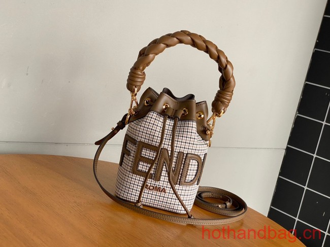 Fendi Mon Tresor fabric mini bag with FF motif 0111 brown