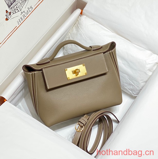 Hermes Original Togo Leather Bag H3621 gray