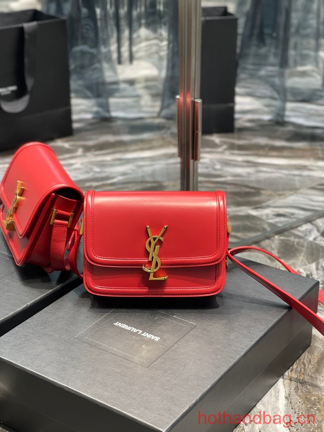 SAINT LAURENT SOLFERINO SMALL SATCHEL IN BOX LEATHER 634306 RED