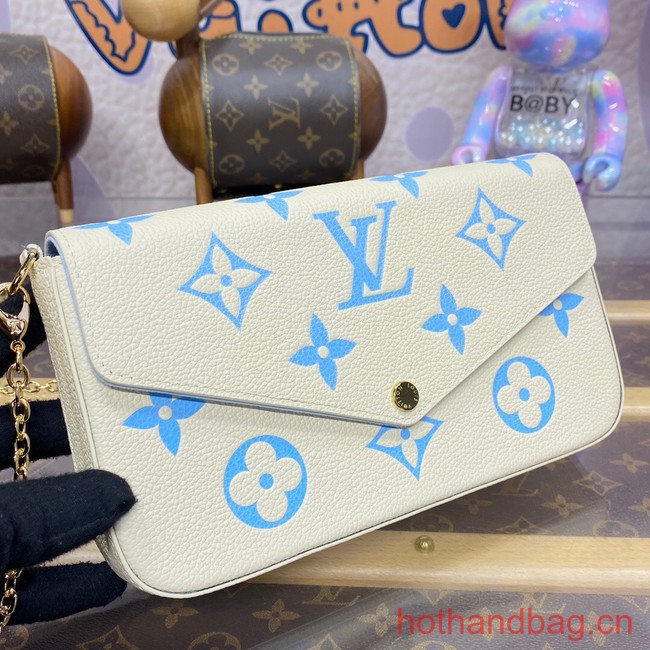 Louis Vuitton Felicie Pochette M83025 Latte White& Candy Blue