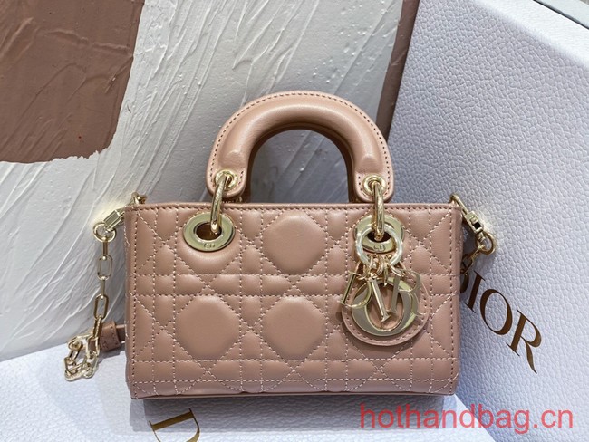 Dior mini Lady D-Joy Bag Cannage Lambskin 9230 pink