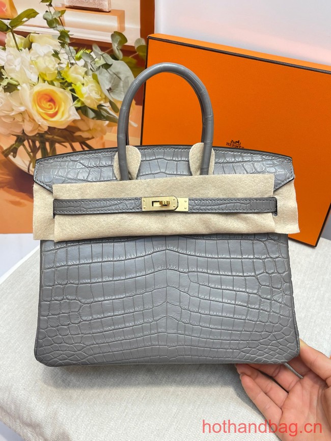 Hermes Birkin 30CM Original Crocodile Leather Bag 5530 gray