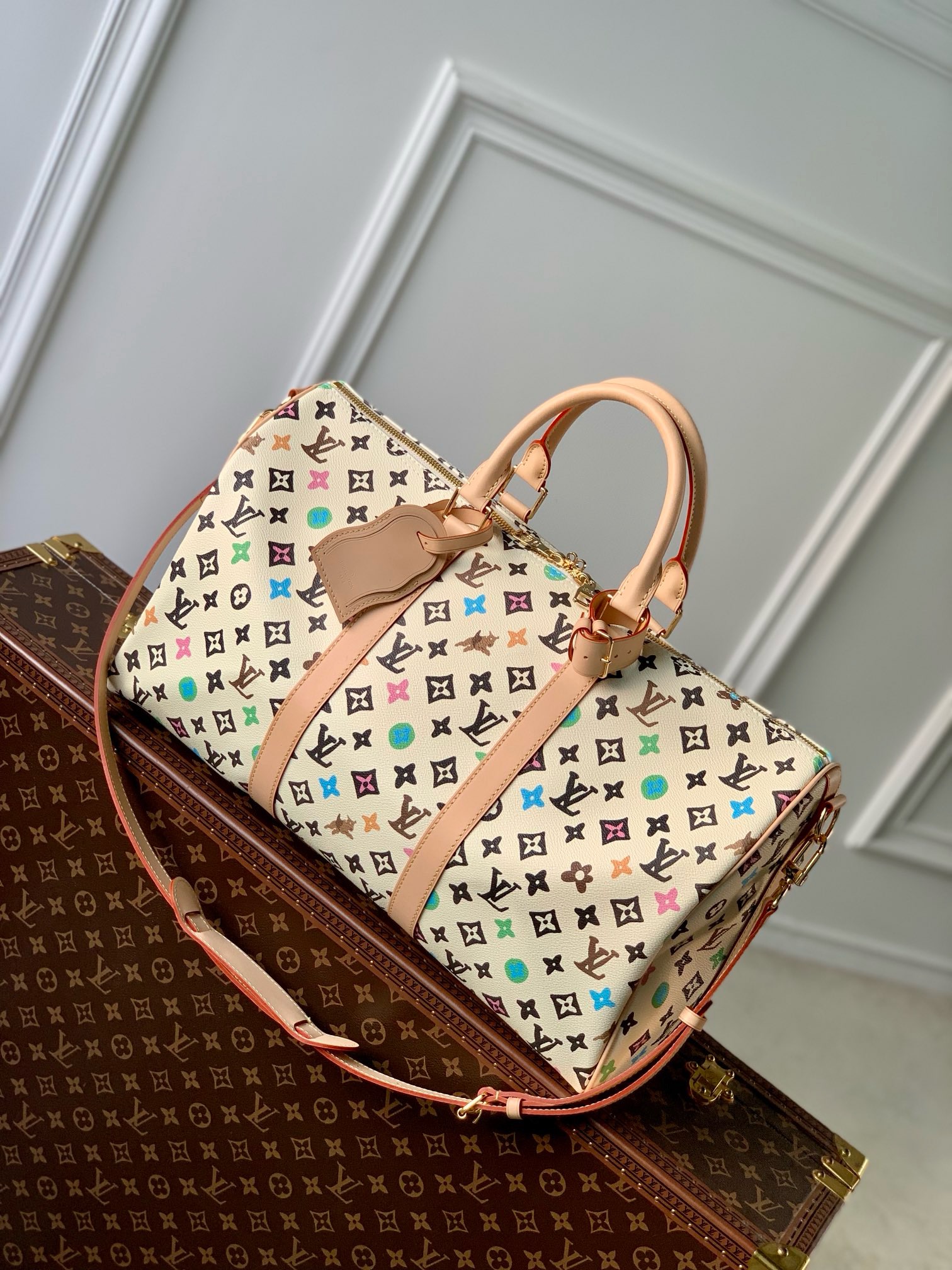 Louis Vuitton Keepall Bandouliere 50 M24901 white