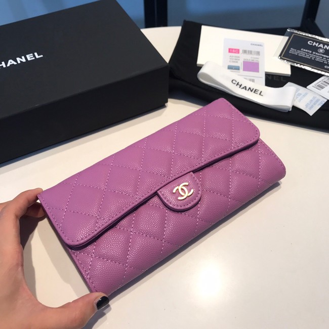 CHANEL FLAP WALLET 31505 Purple