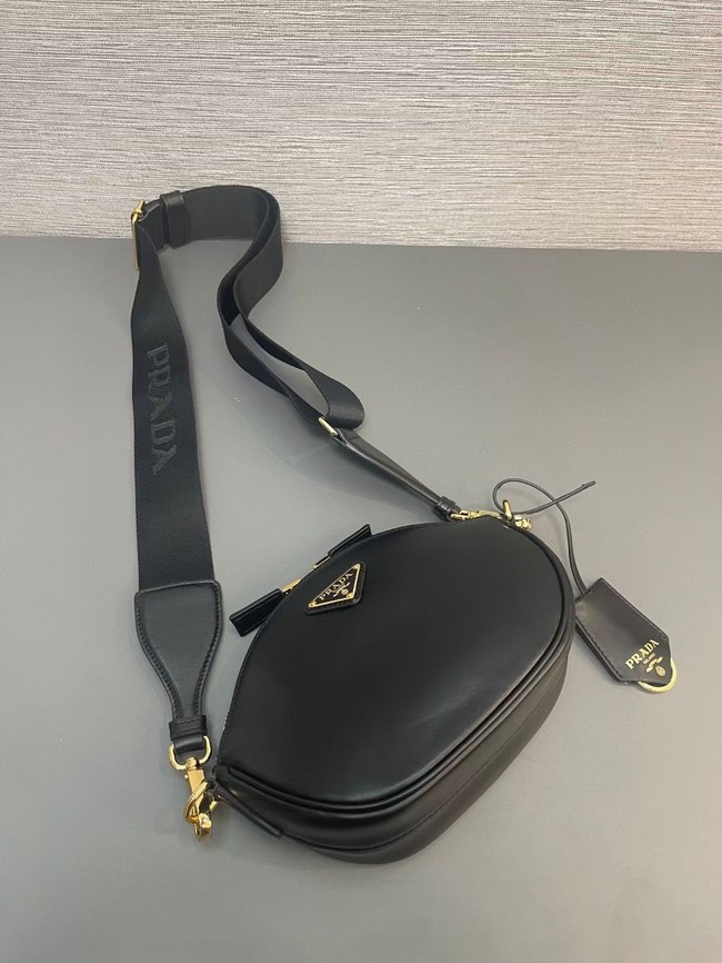 Prada Leather mini shoulder bag 1BH212 black